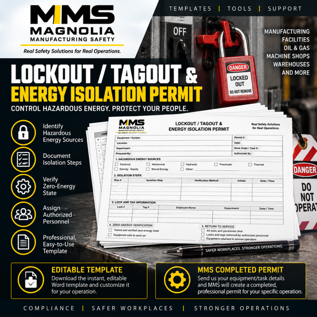 Lockout / Tagout & Energy Isolation Permit