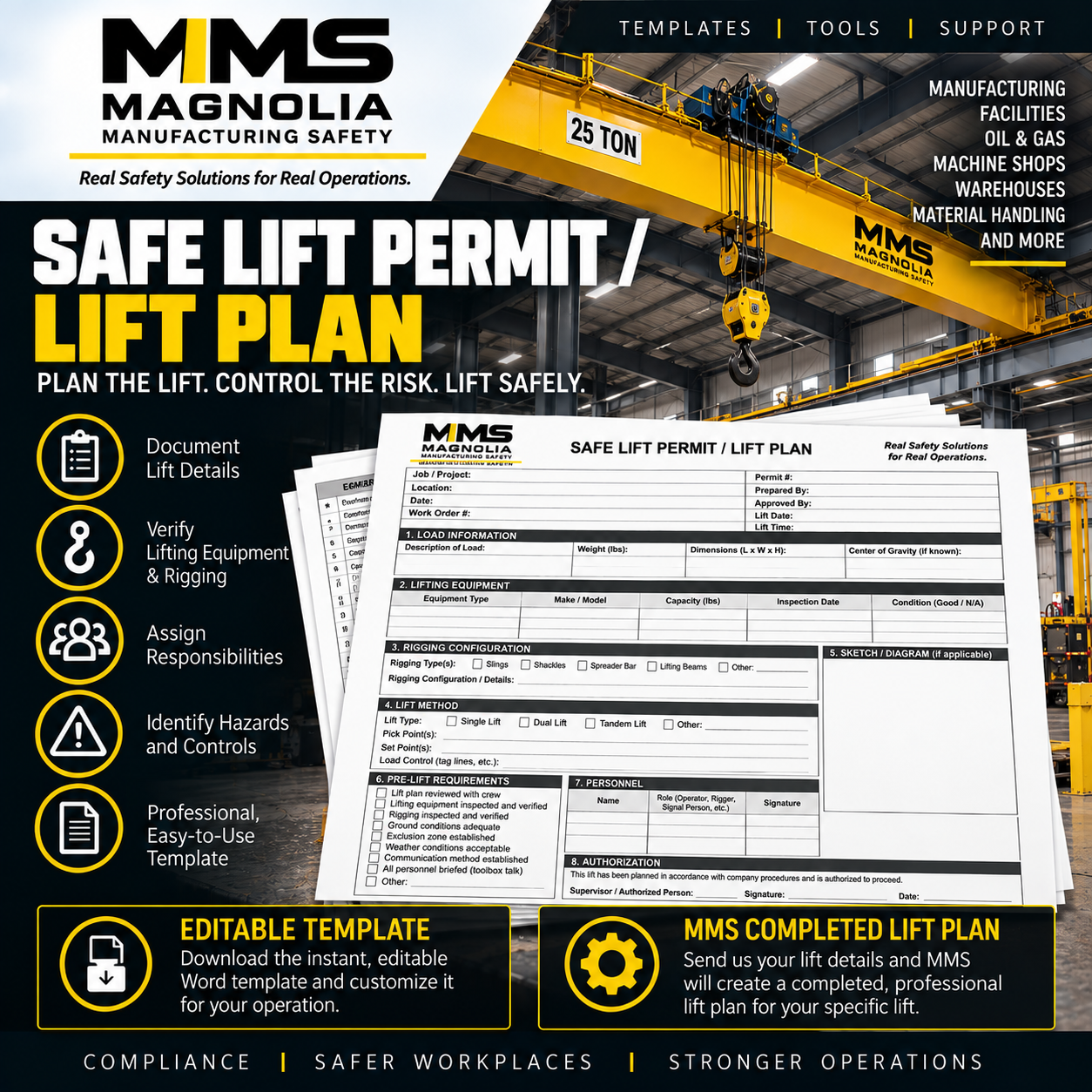 Safe Lift Permit / Lift Plan.